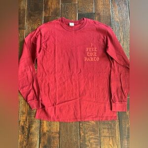 Red Long Sleeve Yeezys S3 “Life of Pablo”Graphic Tee